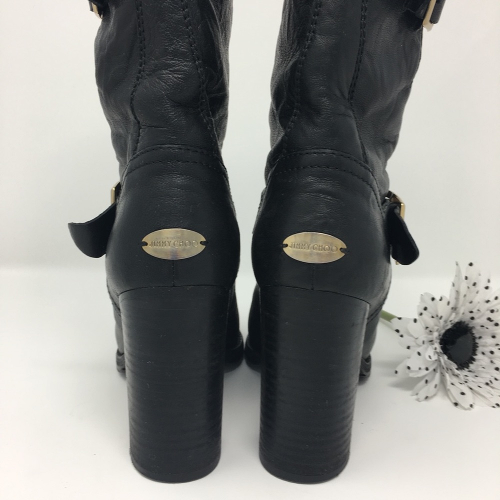 Authentic Jimmy Choo Motorcycle Biker Boots - Picture 3 of 8
